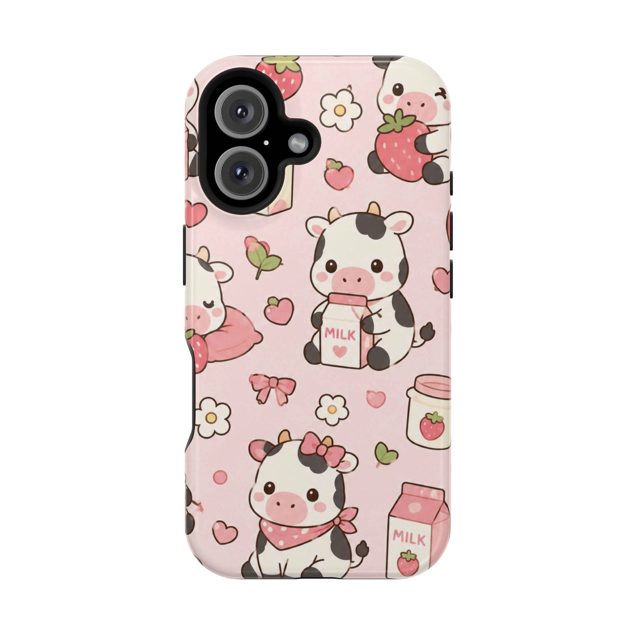 Strawberry Moo Impact-Resistant MagSafe Phone Case