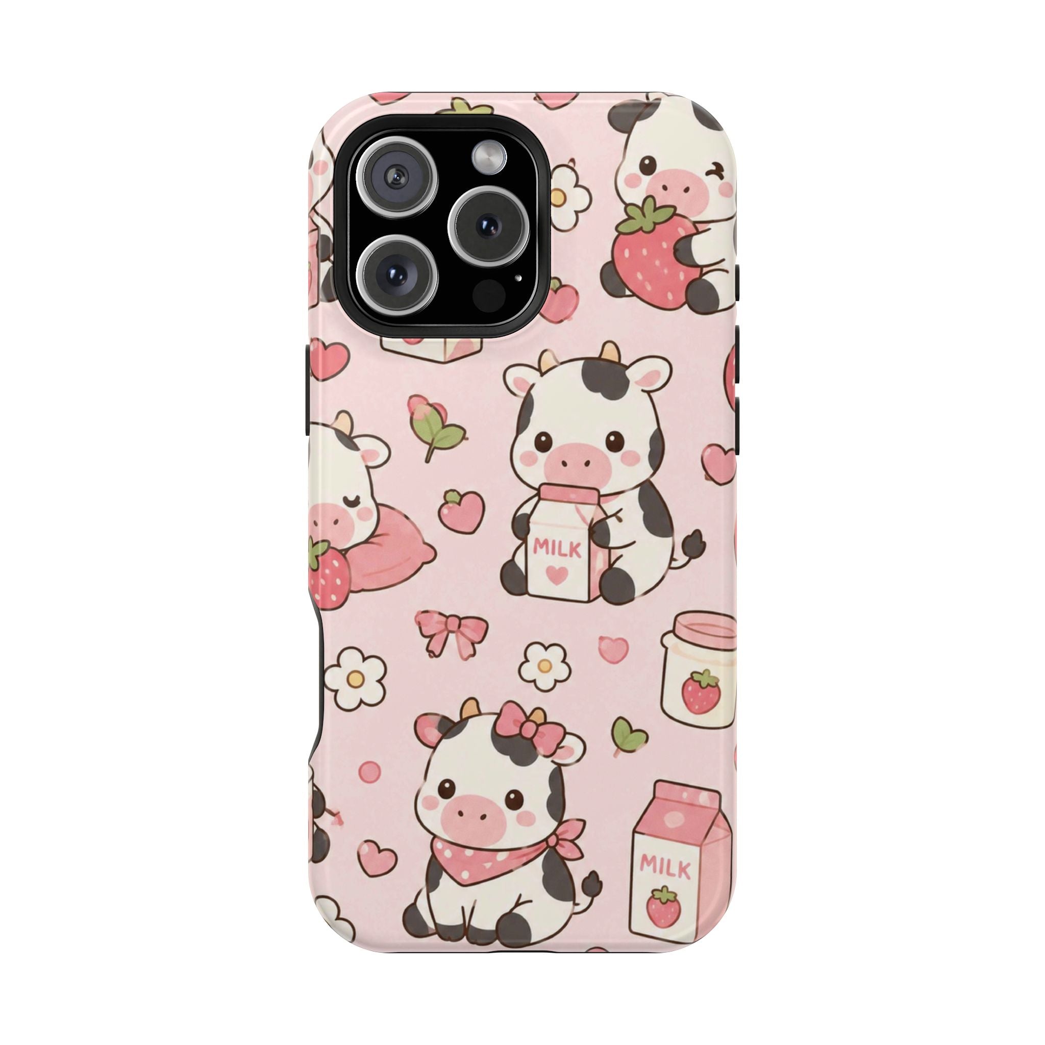 Strawberry Moo Impact-Resistant MagSafe Phone Case