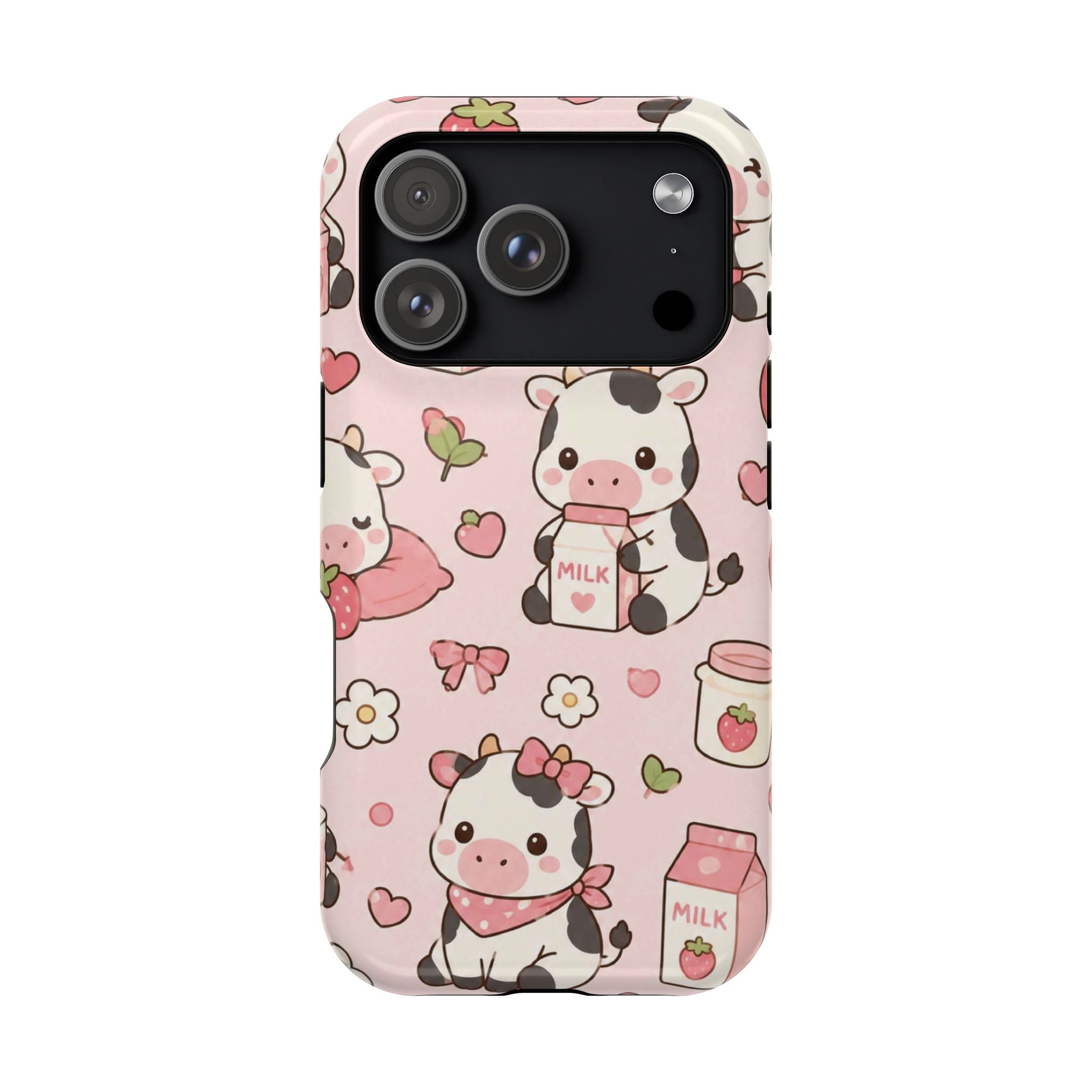 Strawberry Moo Impact-Resistant MagSafe Phone Case