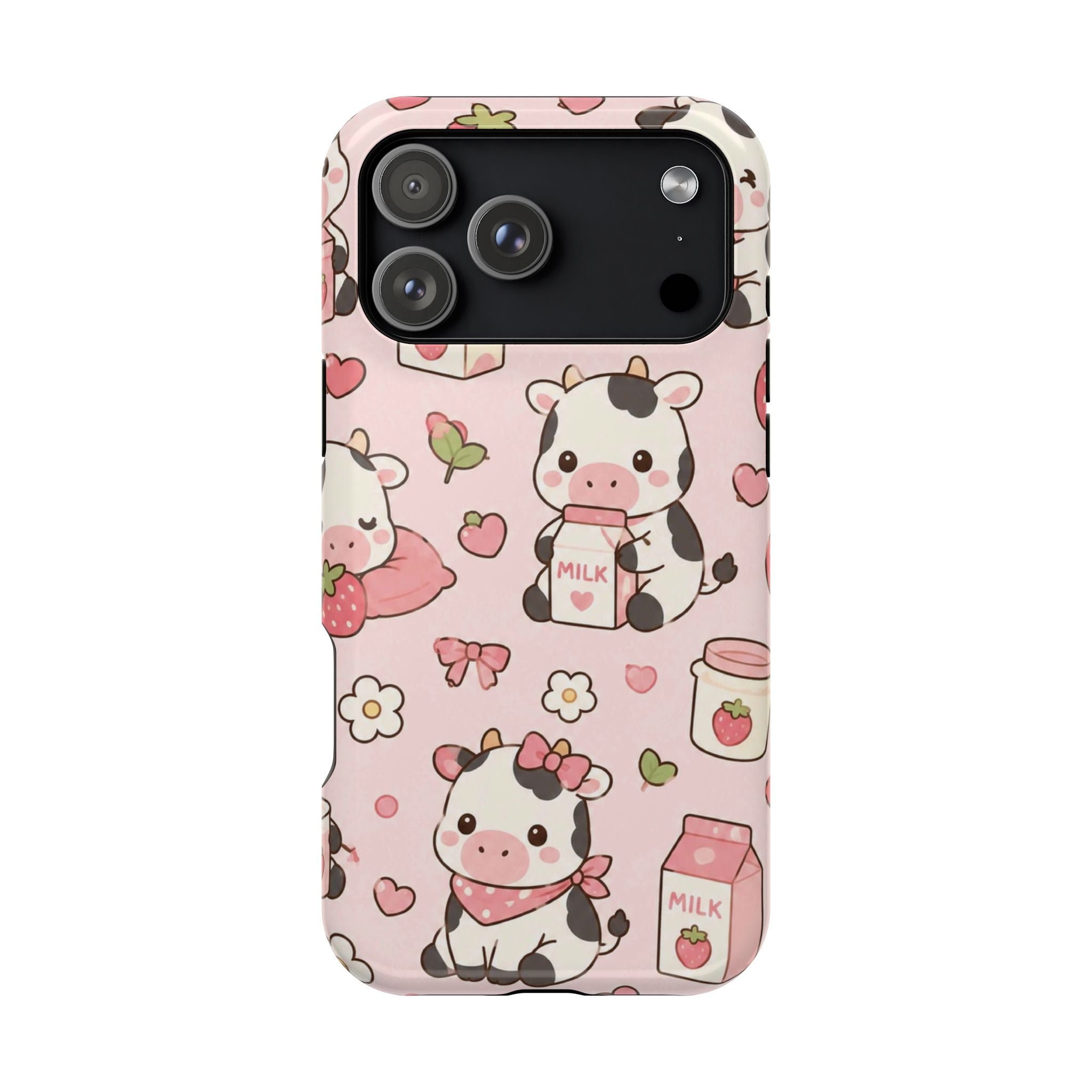 Strawberry Moo Impact-Resistant MagSafe Phone Case